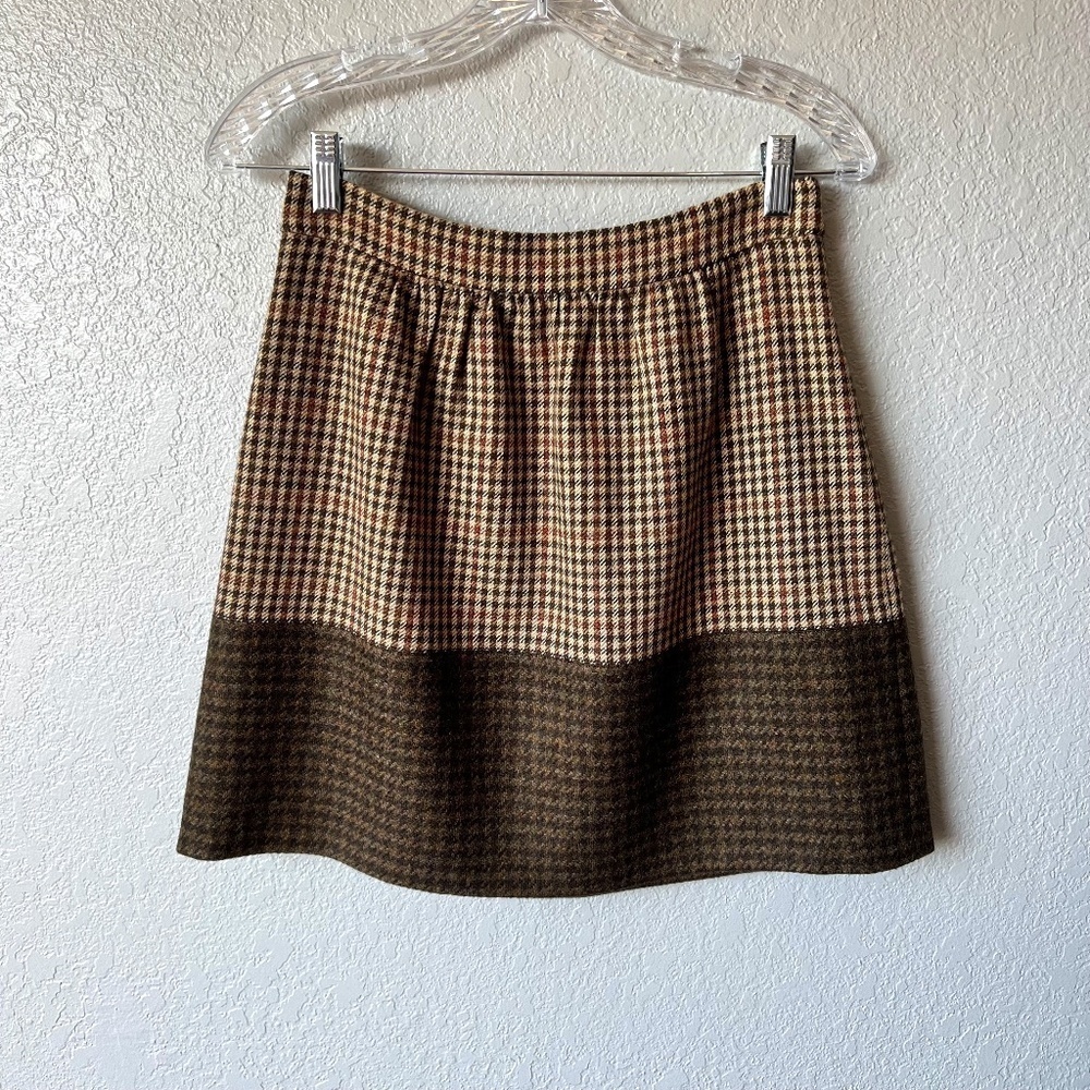 J. Crew Brown and Tan Mini Skirt